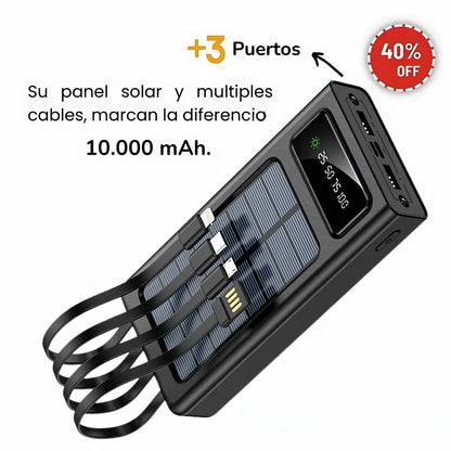 POWER BANK CON PANEL SOLAR 10.000 mAh