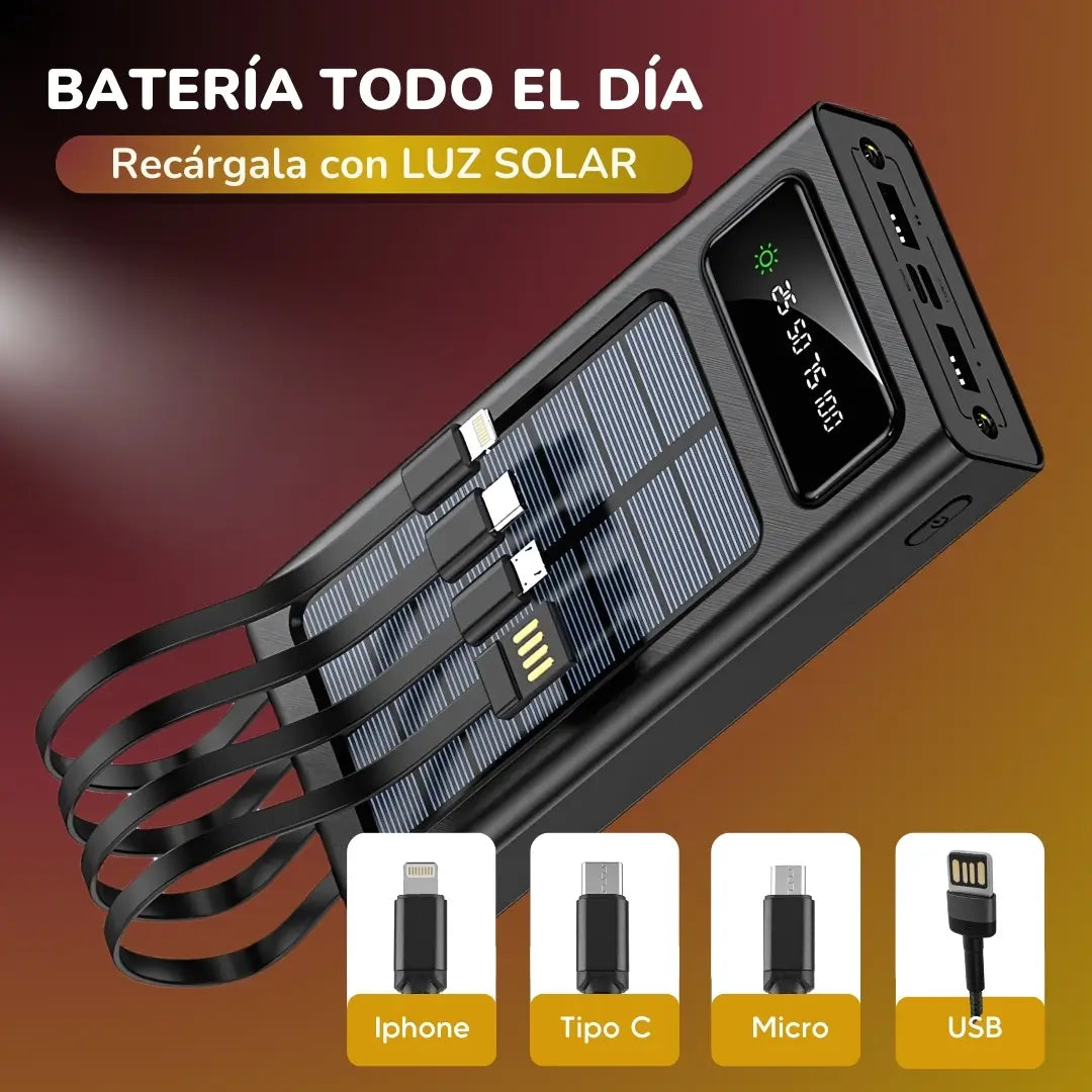 POWER BANK CON PANEL SOLAR 10.000 mAh