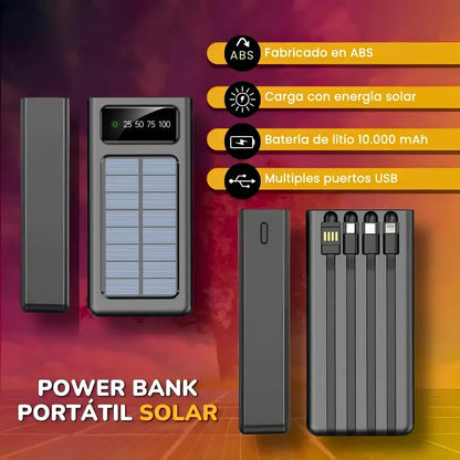 POWER BANK CON PANEL SOLAR 10.000 mAh